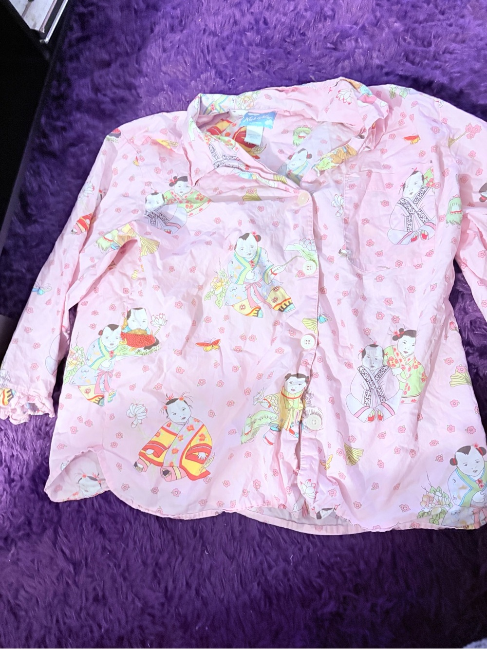 Women Pink Printed Pajama Top